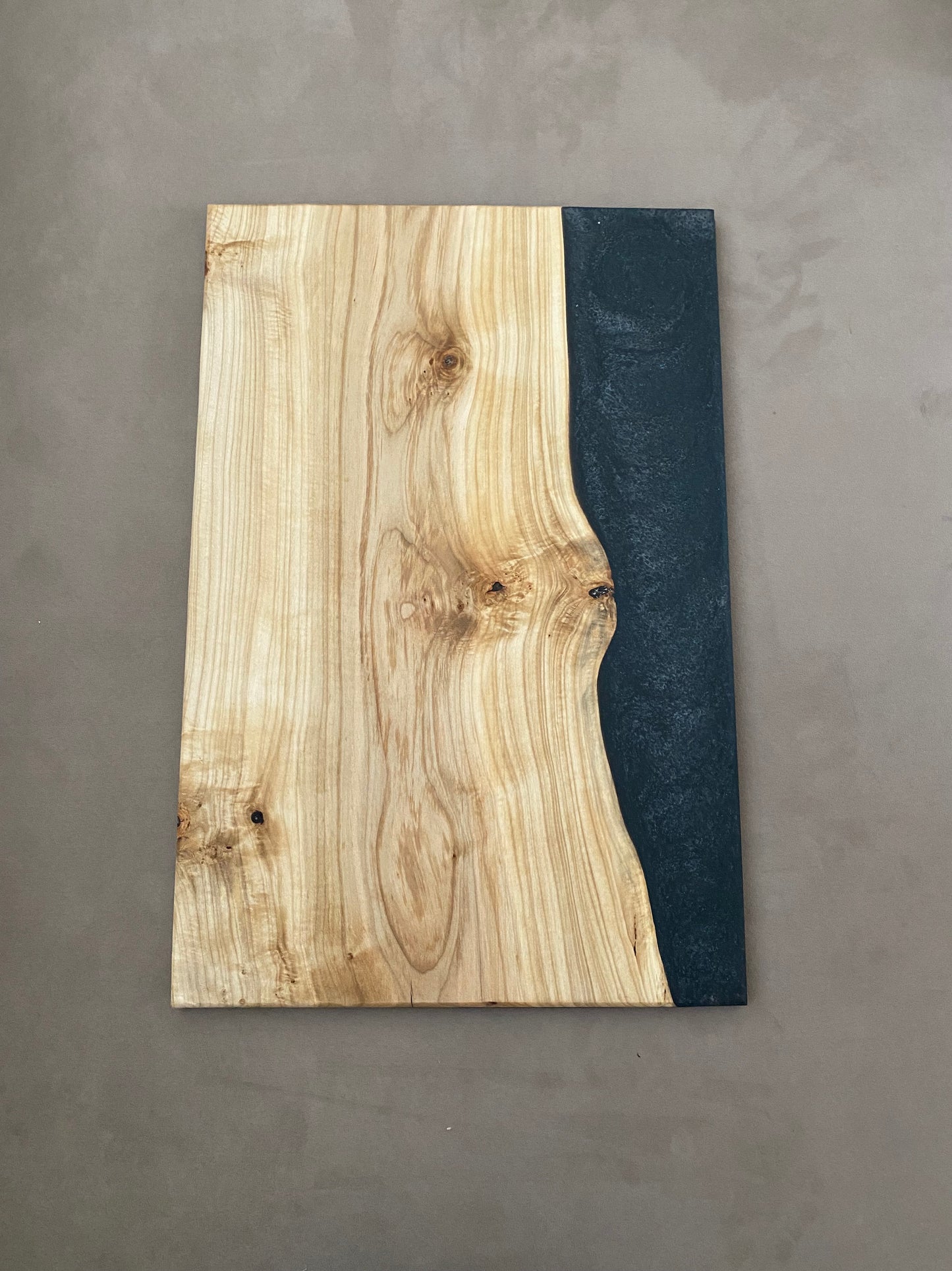 Live edge maple and black river epoxy charcuterie/cutting/display board - 12”X18”