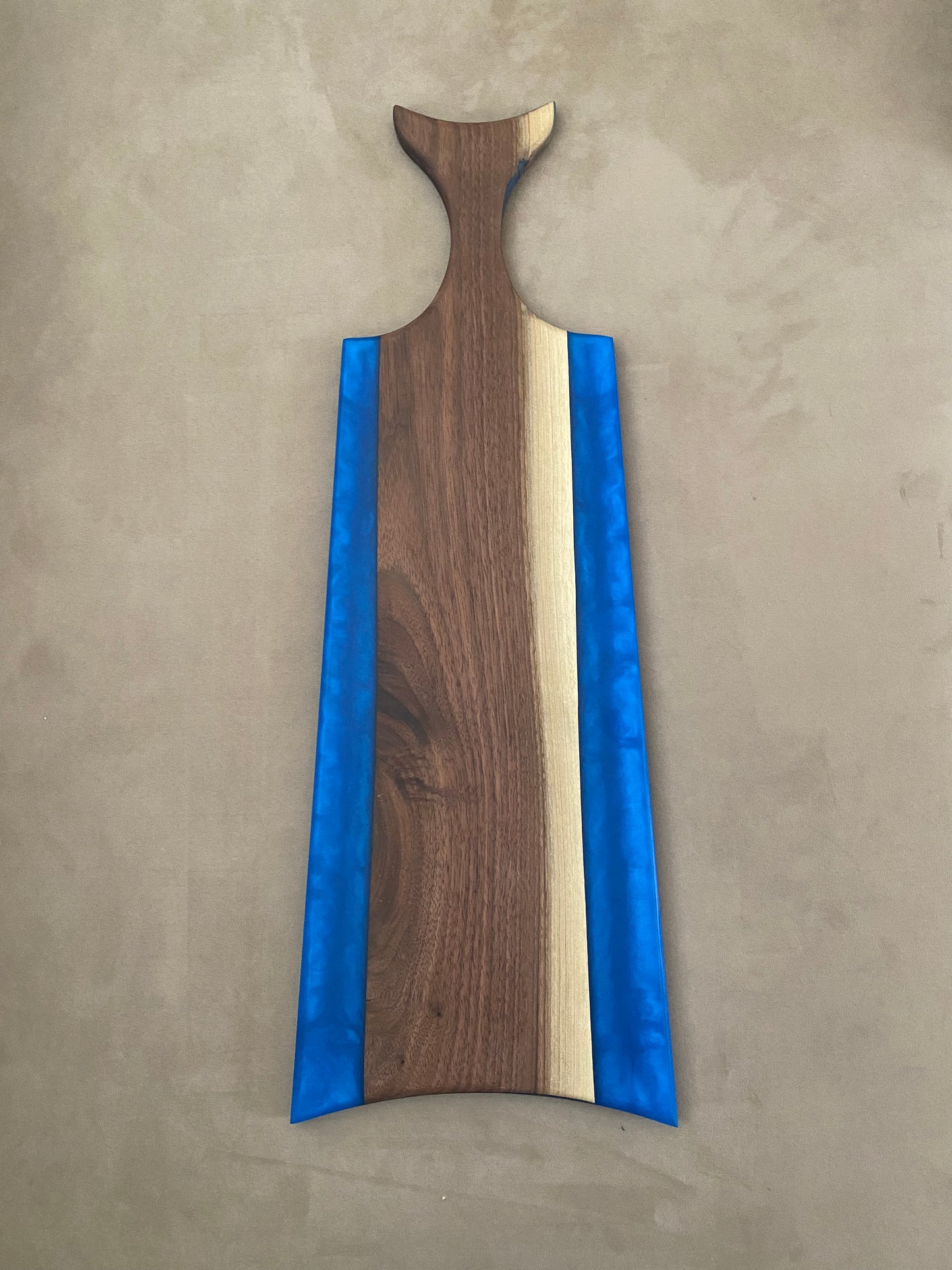 Live edge walnut and blue river epoxy charcuterie board - 10”X24”