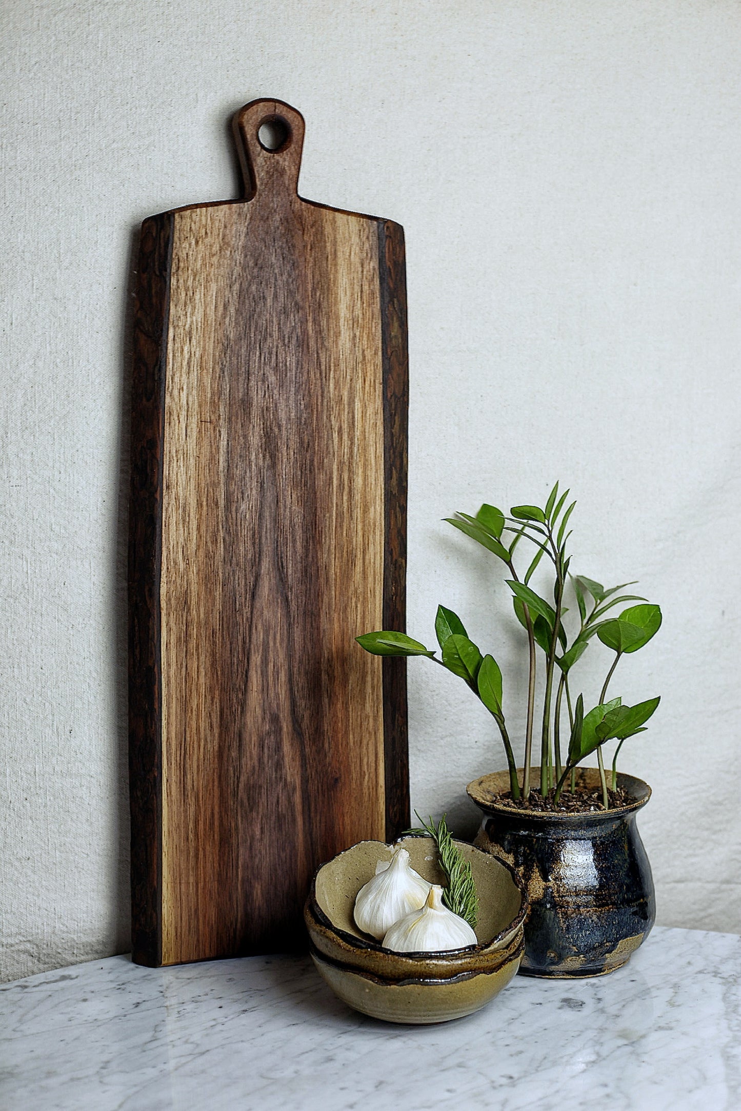 Live edge black walnut charcuterie board - 10”X36”