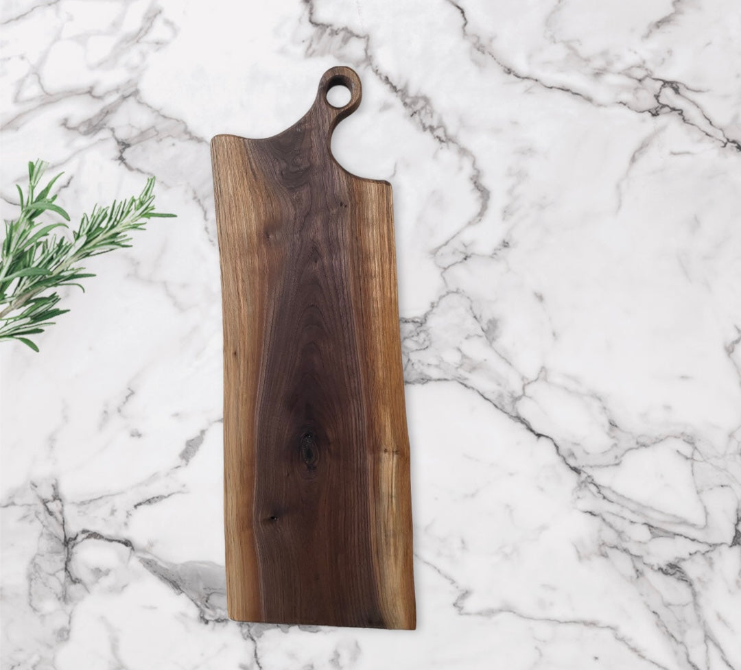 Live edge black walnut charcuterie/cutting board 10”X24”X3/4”