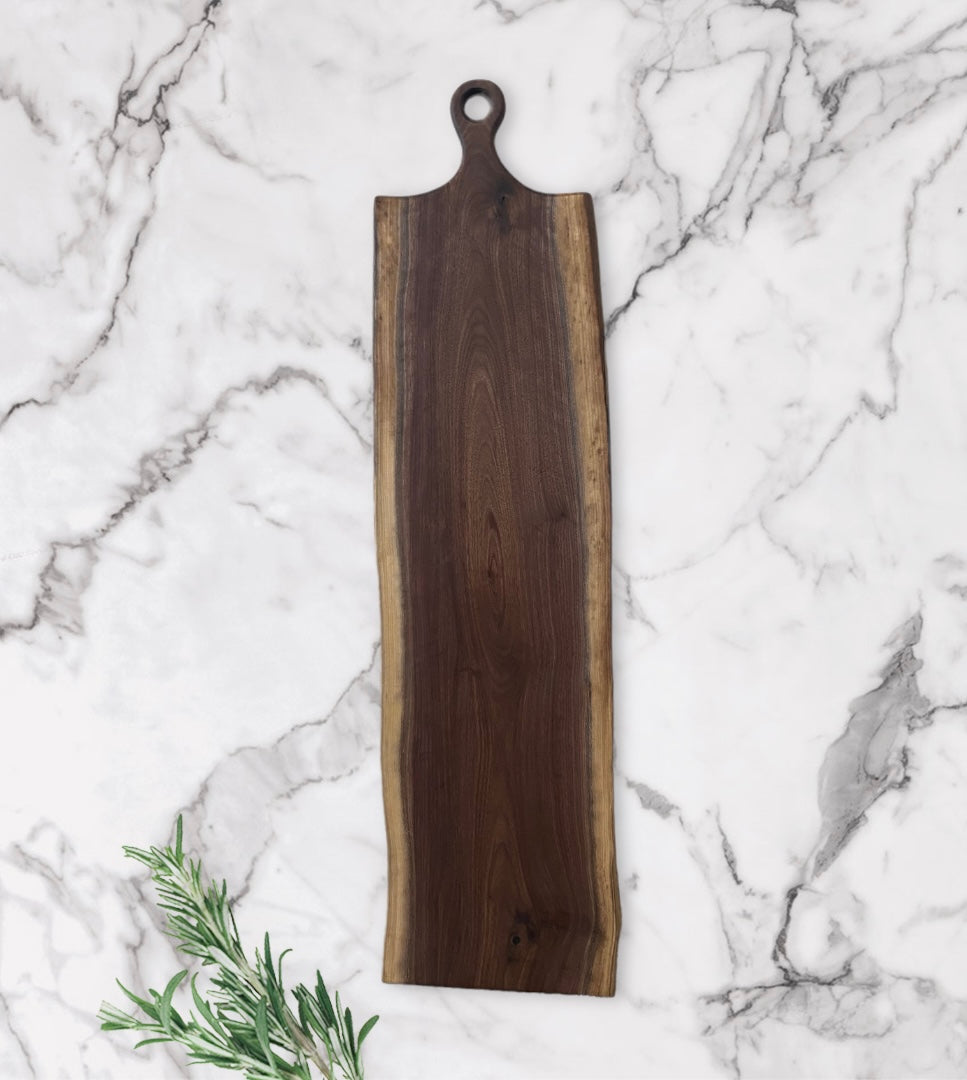 Live edge black walnut long charcuterie board 10”X36”X3/4”
